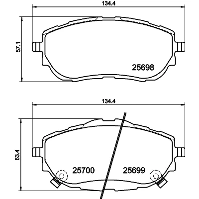 Bilde av HELLA 8DB 355 020 281 Bremseklosser med akustisk slitasjevarsel tilbehør TOYOTA: Auris Stasjonsvogn, Hatchback, Corolla X Sedan