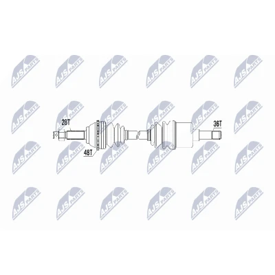 Bilde av NTY NPW FR 031 Drivaksel framaksel Manuell girkasse, 5 trinns FORD: Transit Mk5 Flatvogn lastebil/Chassis, Van