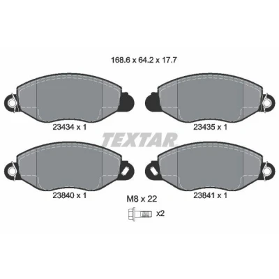 Bilde av TEXTAR 2343401 Bremseklosser med akustisk slitasjevarsel bremsecaliperskruer FORD: Transit Mk5 Flatvogn lastebil/Chassis, Minibuss