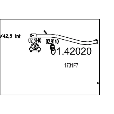 Bilde av Eksosrør MTS 01.42020