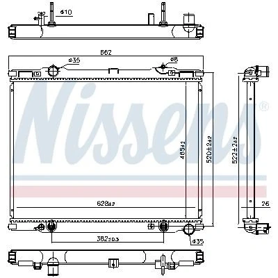 Bilde av NISSENS 66773 Radiator Aluminium 578 640 26 Kjøleribber loddet