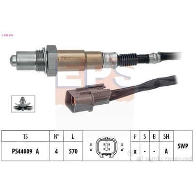 Bilde av EPS 1.998.344 Lambdasonde med festemateriell Made in Italy OE Equivalent oppvarmet, planarsonde, forsmurt gjenge