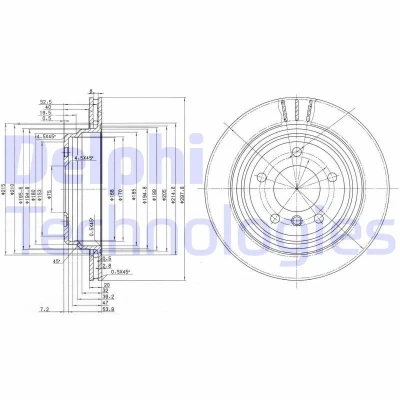 Bilde av DELPHI BG3042 Bremseskiver 298 20 5 ventilert oljet ubehandlet uten hjullager, ABS sensorring BMW: Touring, Sedan