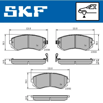 Bilde av SKF VKBP 80535 A Bremseklosser med akustisk slitasjevarsel NISSAN: Patrol GR 5 SUV, SUNNY 3 Liftback