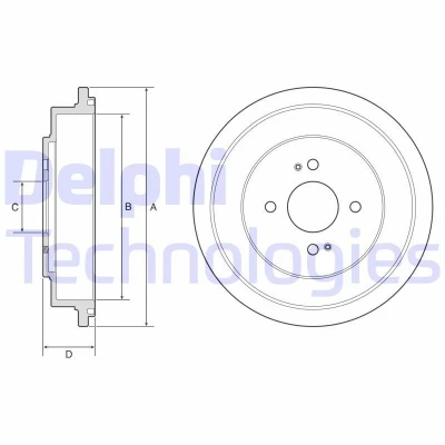 Bilde av DELPHI BF614 Bremsetrommel uten ABS sensorring, hjullager, lager 282