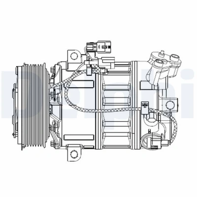 Bilde av DELPHI CS20477 Kompressor DCS17 PAG 46 med kompressorlje