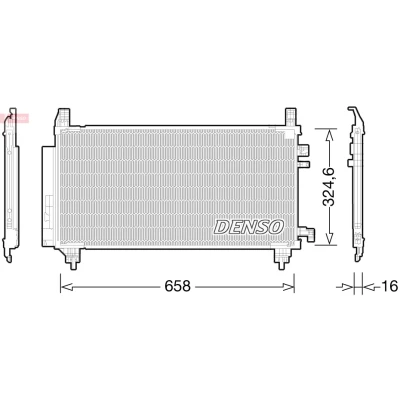 Bilde av DENSO DCN50046 Kondensator med tørker 658x491,8x16 R 134a 658