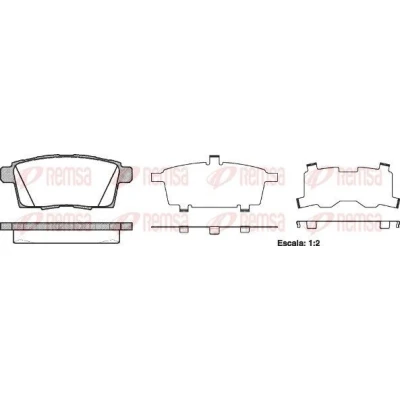 Bilde av REMSA 1268.00 Bremseklosser bakaksel med klistrefolie tilbehør MAZDA: CX 7, FORD USA: Edge