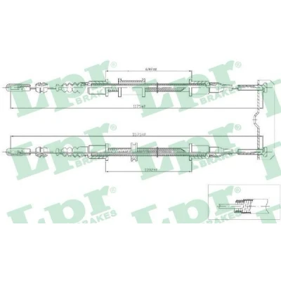 Bilde av LPR C0571B Bremsekabel 1175/700+1575/1100 Skivebrems