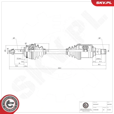 Bilde av Drivaksel, Framaksel venstre Esen skv 40SKV046 toyota avensis, avensis kombi, sedan, corolla OE 4342005380, 434200F020