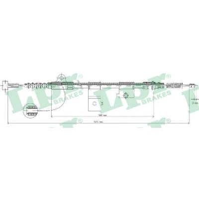 Bilde av LPR C0513B Bremsekabel 1478/1262 Trommelbrems