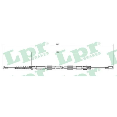 Bilde av LPR C0049B Bremsekabel 2012/1845 Skivebrems AUDI: A4 B7 Avant, B6 Sedan, Avant
