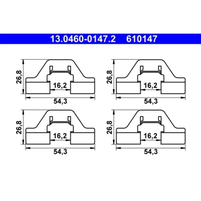 Bilde av Tilbehørsett, bremseklosser, Bakaksel, citroën c5 iii, break peugeot 407, 407 coupé, sw, sw skåp / kombi, 607