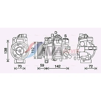 Bilde av Kompressor, klimaanlegg audi a4 allroad b8, b8 avant, a5, a5 cabriolet, sportback OE 8K0260805N, 8K0260805Q, 8K0260805R