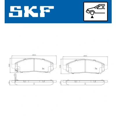 Bilde av SKF VKBP 80259 A Bremseklosser med akustisk slitasjevarsel NISSAN: Pathfinder 3, NP300 Navara Pick up