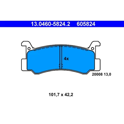 Bilde av ATE 13.0460 5824.2 Bremseklosser ikke klargjort for slitasjeindikator, ekskl. slitasjevarselkontakt MAZDA: 323 III Hatchback