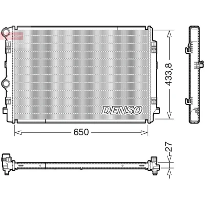 Bilde av DENSO DRM02044 Radiator 650 466 27 SKODA: Superb III Stasjonsvogn, VOLKSWAGEN: Golf 7