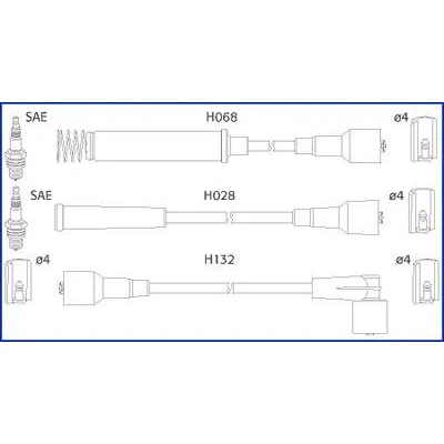 Bilde av HITACHI 134217 Pluggledninger OPEL: Astra F Sedan, Caravan, CC