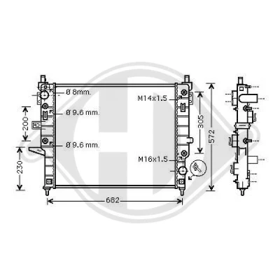 Bilde av DIEDERICHS DCM2382 Radiator Aluminium 610 545 32 Climate MERCEDES BENZ: ML Klasse