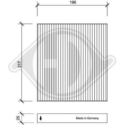Bilde av DIEDERICHS DCI0084 Kupéfilter pollenfilter 196 217 25 Climate MAZDA: 6 Stasjonsvogn, Sedan