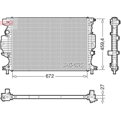 Bilde av DENSO DRM10120 Radiator 672 473 27