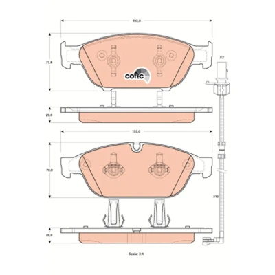 Bilde av TRW COTEC GDB1897 Bremseklosser inkl. slitasjevarselkontakt AUDI: A7 Sportback, A6 C7 Avant, Allroad