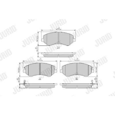 Bilde av JURID 573118J Bremseklosser med akustisk slitasjevarsel uten tilbehør CHRYSLER: VOYAGER 4, JEEP: Cherokee III, DODGE: Caravan IV MPV