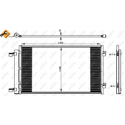 Bilde av NRF EASY FIT 350339 Kondensator med tetning tørker 11,8 8,7 Aluminium 650