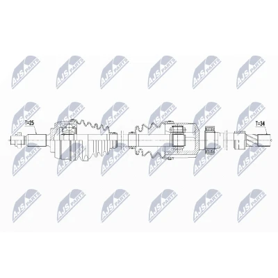 Bilde av NTY NPW RE 058 Drivaksel framaksel Automatisk girkasse, Dobbel clutch girkasse