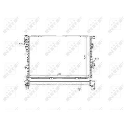 Bilde av NRF 53721 Radiator Aluminium 650 438 40 med tetningsring Kjøleribber loddet BMW: 5 Sedan, 7, Touring