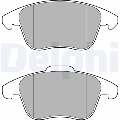Bilde av DELPHI LP3175 Bremseklosser ikke klargjort for slitasjeindikator med antihyle blikk uten tilbehør PEUGEOT: 3008 I, 208 I Hatchback, II Hatchback