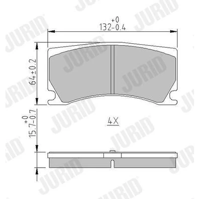 Bilde av JURID 573372J Bremseklosser ikke klargjort for slitasjeindikator PEUGEOT: 308 II Hatchback, RCZ Coupé, JAGUAR: XK Coupé