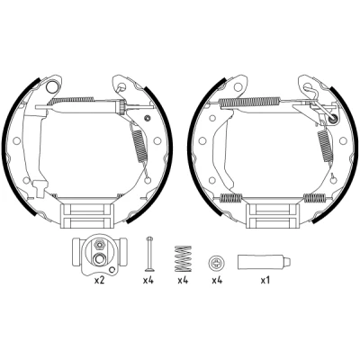 Bilde av TEXTAR Shoe Kit Pro 84054000 bremsesett, trommebremse med tilbehør, hjulsylinder brems, justering håndbremsarm