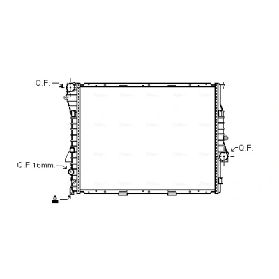 Bilde av PRASCO BWA2275 Radiator Aluminium 591 598 22 med hurtigkoplinger Kjøleribber loddet BMW: X5