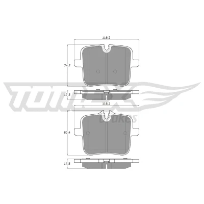 Bilde av TOMEX brakes TX 60 07 Bremseklosser bakaksel klargjort for slitasjeindikator BMW: 5 Sedan, 7