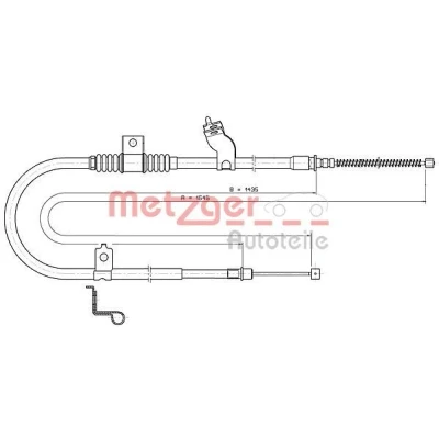 Bilde av METZGER 17.2290 Bremsekabel venstre 1645/1435 COFLE MITSUBISHI: Outlander 2 SUV, PEUGEOT: 4007, CITROËN: C Crosser SUV