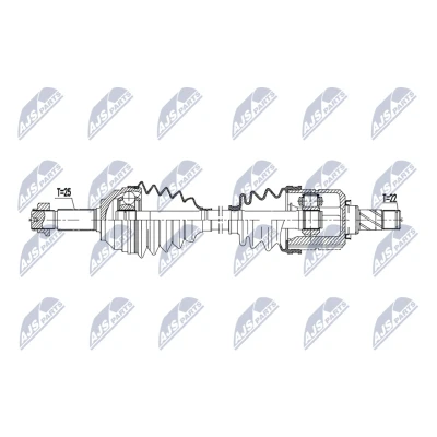 Bilde av NTY NPW DW 067 Drivaksel framaksel venstre 680mm Manuel girkasse MG: ZS SUV 1.5 VTi 2017