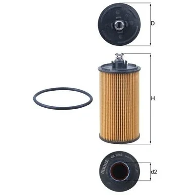 Bilde av MAHLE ORIGINAL OX 1245D Oljefilter Filterinnsats OPEL: Mokka / X, Zafira B, CHEVROLET: Cruze Stasjonsvogn, Trax, Aveo Hatchback