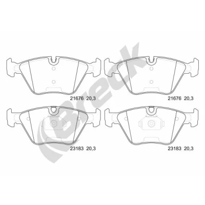 Bilde av BRECK 23183 00 701 Bremseklosser klargjort for slitasjeindikator BMW: X3, 3 Sedan, Touring