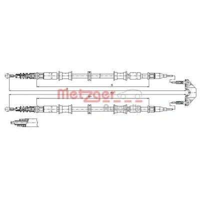Bilde av METZGER 11.5866 Bremsekabel bak 1677/1495+1677/1495 Skivebrems COFLE OPEL: Zafira A