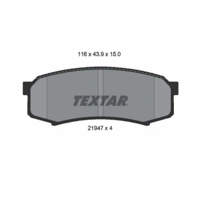 Bilde av TEXTAR 2194701 Bremseklosser ikke klargjort for slitasjeindikator TOYOTA: 4Runner SUV, Land Cruiser Prado 120, 150