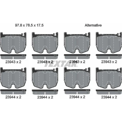 Bilde av TEXTAR 2394301 Bremseklosser klargjort for slitasjeindikator MERCEDES BENZ: E Klasse T modell, Sedan, S Sedan