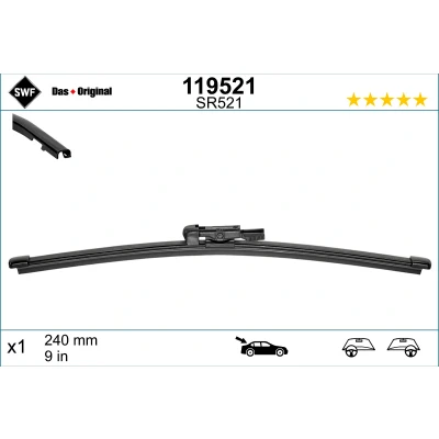 Bilde av Vindusvisker Swf Visioflex Rear 119521 240mm bak Rammeløs MERCEDES BENZ: C Klasse T modell, A