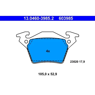 Bilde av ATE 13.0460 3985.2 Bremseklosser ekskl. slitasjevarselkontakt MERCEDES BENZ: Vito Minibuss, V Klasse, Van