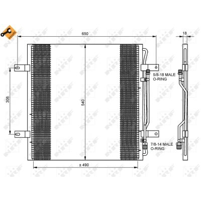 Bilde av NRF EASY FIT 35781 Kondensator med tetningsring Aluminium 540 R 134a