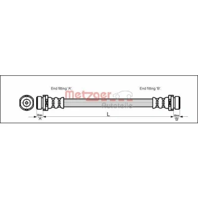 Bilde av METZGER 4112503 Bremseslange 288 F10 x 1