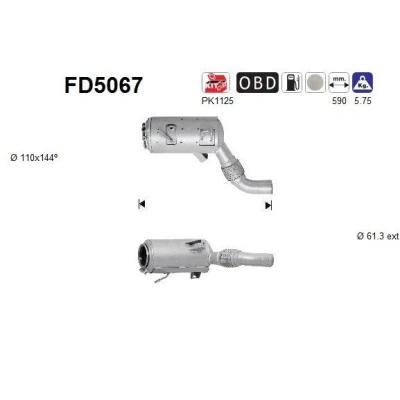 Bilde av AS FD5067 Partikkelfilter Cordierit BMW: X5, X6