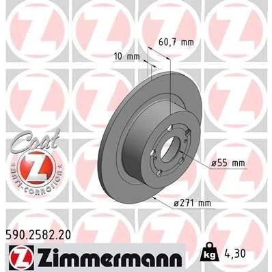 Bilde av Bremseskive ZIMMERMANN 590.2582.20