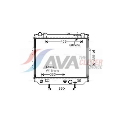 Bilde av AVA COOLING SYSTEMS JE2071 Radiator Aluminium 500mm 588mm 48mm med oljekjøler ramme Kjøleribber loddet JEEP: Grand Cherokee II (WJ