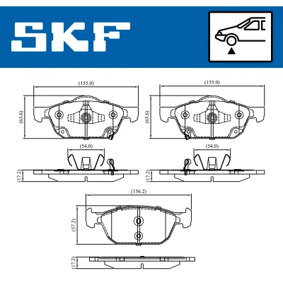 Bilde av SKF VKBP 80320 A Bremseklosser med akustisk slitasjevarsel HONDA: CIVIC 10, 8